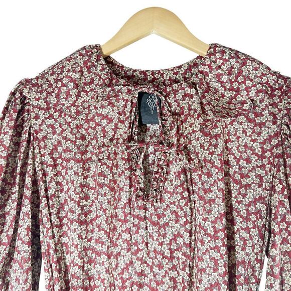 Horror Vacui Elena Scalloped Floral-Print Cotton Midi Dress Size XS - Picture 7 of 15